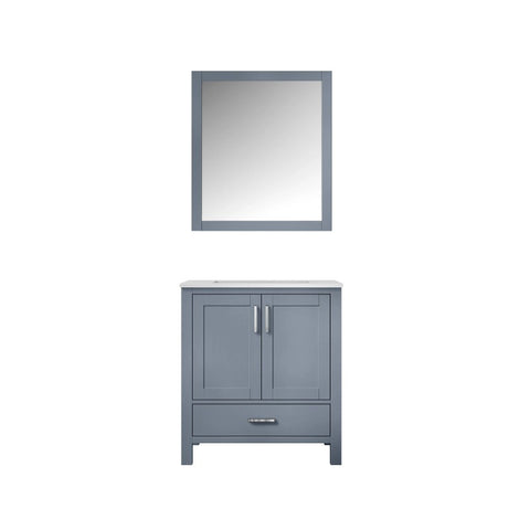 Image of Jacques Modern Dark Grey 30" Single Sink Vanity with Mirror | LJ342230SBWQM28