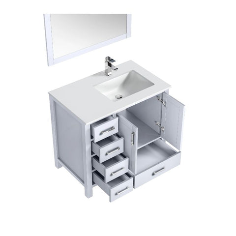 Jacques Modern White 30" Single Sink Vanity Set - Right Version | LJ342236SAWQM34FR