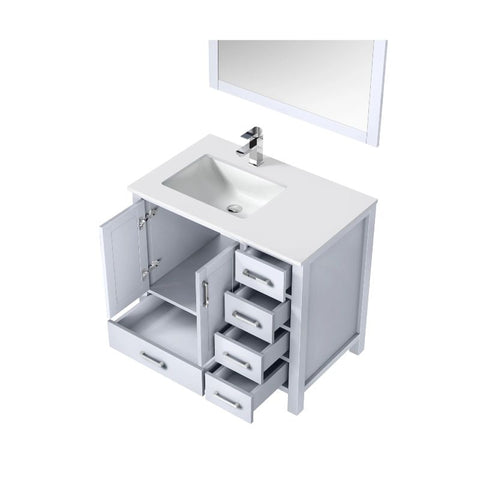 Jacques Modern White 30" Single Sink Vanity Set - Left Version | LJ342236SAWQM34FL