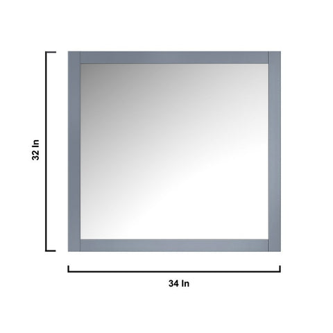 Image of Jacques 36" Dark Grey Single Vanity, no Top and 34" Mirror - Right Version | LJ342236SB00M34R