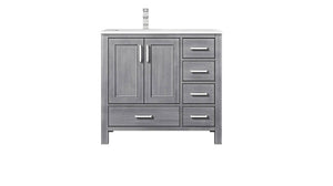 Jacques Modern Distressed Grey 36" Single Sink Vanity - Left Version | LJ342236SDWQ000L