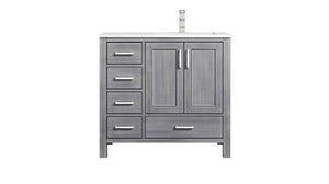 Jacques Modern Distressed Grey 36" Single Sink Vanity - Right Version | LJ342236SDWQ000R