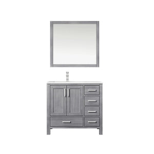 Jacques Modern Distressed Grey 36" Single Sink Vanity Set - Left Version | LJ342236SDWQM34FL