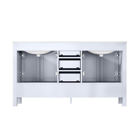 Image of Jacques 60" White Double Sink Vanity Set with White Carrara Marble Top | LJ342260DADSM58F