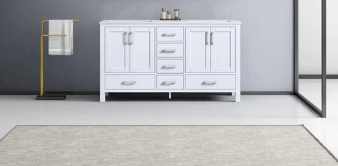 Image of Jacques Modern White 60" Double Sink Vanity | LJ342260DAWQ000