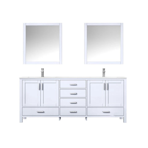 Image of Jacques Modern White 80" Double Sink Vanity Set | LJ342280DAWQM30F