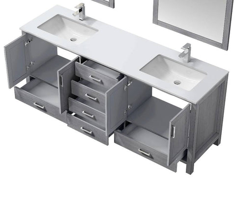 Image of Jacques Modern Distressed Grey 80" Double Sink Vanity | LJ342280DDWQ000