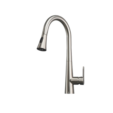 Image of Lexora Furio Brass Kitchen Faucet w/ Pull Out Sprayer - Brushed Nickel | LKFS7011BN