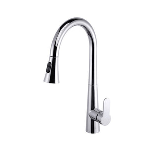 Lexora Furio Brass Kitchen Faucet w/ Pull Out Sprayer - Chrome | LKFS7011CH