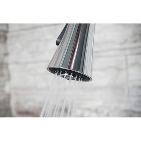 Lexora Furio Brass Kitchen Faucet w/ Pull Out Sprayer - Chrome | LKFS7011CH