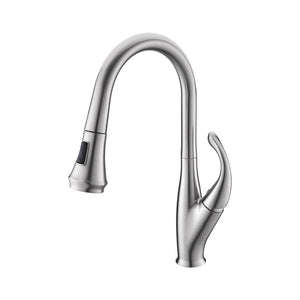 Lexora Garbatella Brass Kitchen Faucet w/ Pull Out Sprayer - Brushed Nickel | LKFS9011BN