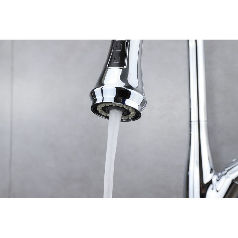 Lexora Garbatella Brass Kitchen Faucet w/ Pull Out Sprayer - Chrome | LKFS9011CH