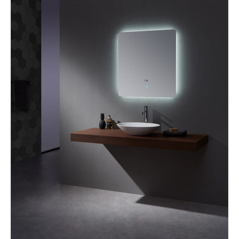 Image of Lexora Lugano 30" Wide x 32" Tall LED Mirror w/ Defogger | LL3032LEDM