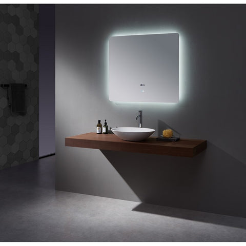 Image of Lexora Lugano 42" Wide x 32" Tall LED Mirror w/ Defogger | LL4232LEDM