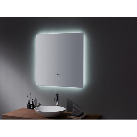 Image of Lexora Lugano 36" Wide x 36" Tall LED Mirror w/ Defogger | LL3636LEDM