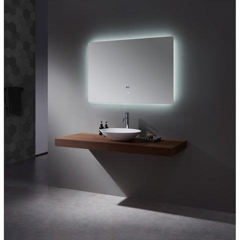 Image of Lexora Lugano 48" Wide x 32" Tall LED Mirror w/ Defogger | LL4832LEDM
