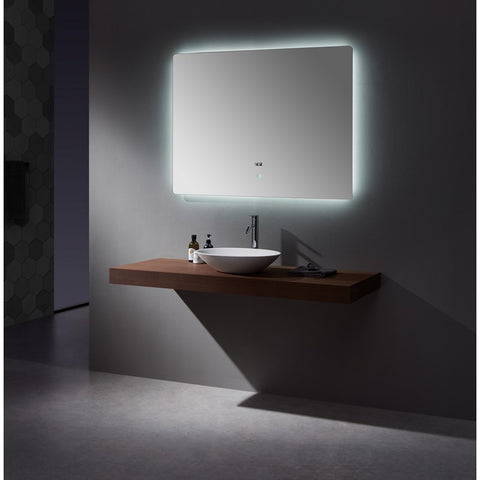 Image of Lexora Lugano 48" Wide x 36" Tall LED Mirror w/ Defogger | LL4836LEDM