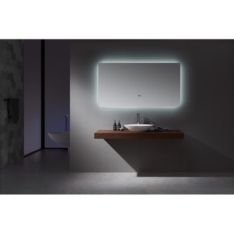 Image of Lexora Lugano 60" Wide x 32" Tall LED Mirror w/ Defogger | LL6032LEDM