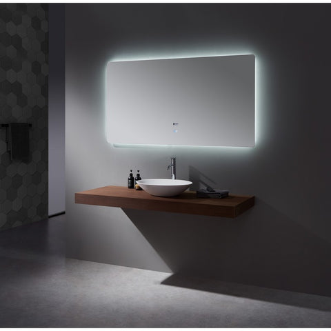 Image of Lexora Lugano 60" Wide x 32" Tall LED Mirror w/ Defogger | LL6032LEDM