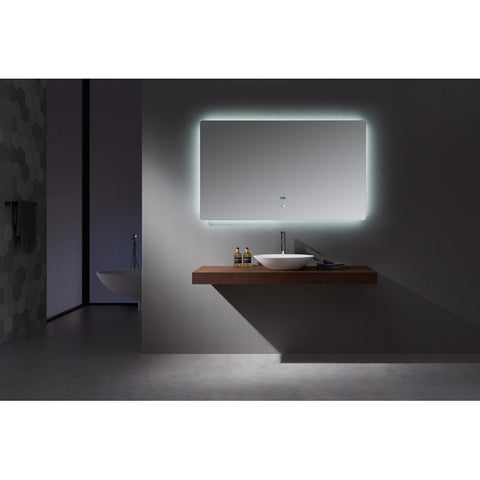 Image of Lexora Lugano 60" Wide x 36" Tall LED Mirror w/ Defogger | LL6036LEDM