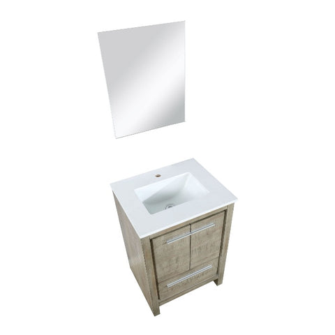 Image of Lexora Contemporary Lafarre 24" Rustic Acacia Single Sink Bathroom Vanity | LLF24SKSOSM18