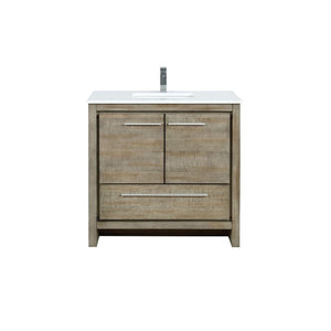 Lexora Lafarre Contemporary 36" Rustic Acacia Single Sink Bathroom Vanity w/ Monte Chrome Faucet | LLF36SKSOS000FCH