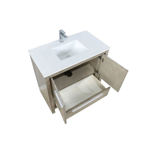 Image of Lexora Lafarre Contemporary 36" Rustic Acacia Single Sink Bathroom Vanity w/ Monte Chrome Faucet | LLF36SKSOS000FCH