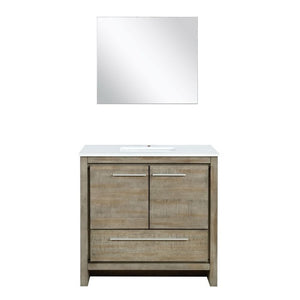 Lexora Lafarre Contemporary 36" Rustic Acacia Single Sink Bathroom Vanity w/ Frameless Mirror | LLF36SKSOSM28