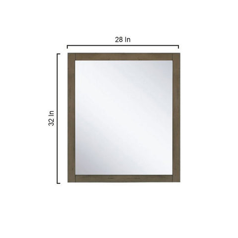 Marsyas 30" Rustic Brown Single Vanity, White Quartz Top and 28" Mirror | LM342230SKCSM28