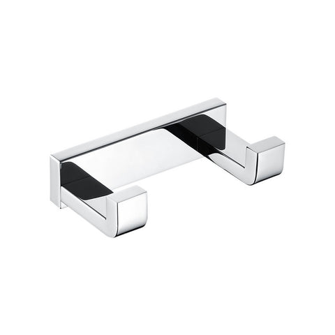 Image of Lexora Bagno Bianca Stainless Steel Double Robe Hook - Chrome | LRH18152PC