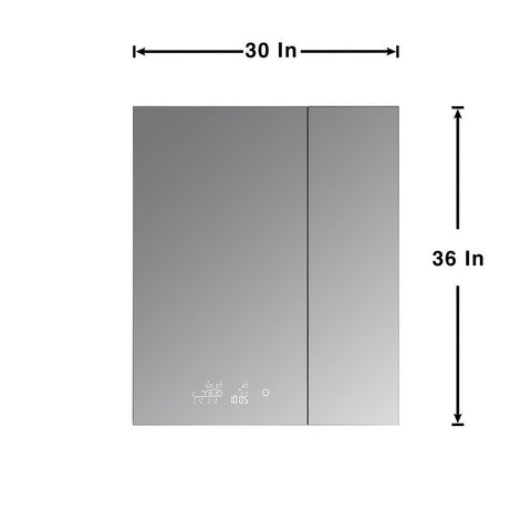 Image of Lexora Savera 30" Wide x 36" Tall LED Medicine Cabinet w/ Defogger | LS3036LEDMC