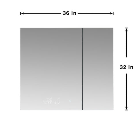 Image of Lexora Savera 36" Wide x 32" Tall LED Medicine Cabinet w/ Defogger | LS3632LEDMC
