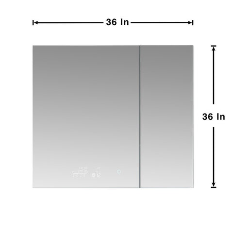 Image of Lexora Savera 36" Wide x 36" Tall LED Medicine Cabinet w/ Defogger | LS3636LEDMC