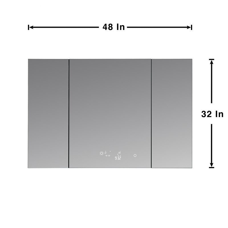 Lexora Savera 48" Wide x 32" Tall LED Medicine Cabinet w/ Defogger | LS4832LEDMC