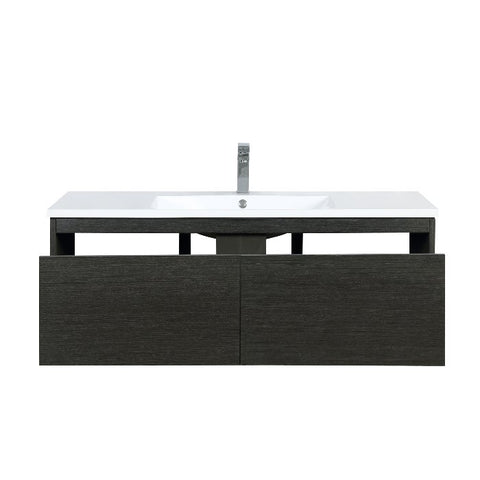 Image of Lexora Sant Contemporary 48" Iron Charcoal Bathroom Vanity with Labaro Brushed Nickel Faucet | LS48SRAIS000FBN