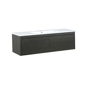 Lexora Sant Contemporary 48" Iron Charcoal Bathroom Vanity and Acrylic Composite Top with Integrated Sink | LS48SRAIS000