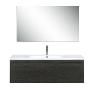 Lexora Sant Contemporary 48" Iron Charcoal Bathroom Vanity Set with Labaro Brushed Nickel Faucet | LS48SRAISM43FBN