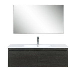 Lexora Sant Contemporary 48" Iron Charcoal Bathroom Vanity Set with Monte Chrome Faucet | LS48SRAISM43FCH