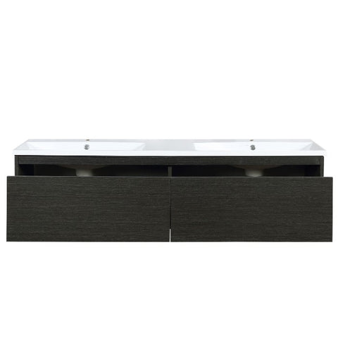 Image of Lexora Sant Contemporary 60" Iron Charcoal Double Bathroom Vanity and Acrylic Composite Top with Integrated Sink | LS60DRAIS000