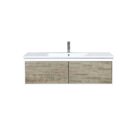 Image of Lexora Scopi Modern 48" Rustic Acacia Bathroom Vanity w/ Acrylic Composite Top, and Monte Chrome Faucet | LSC48SRAOS000FCH