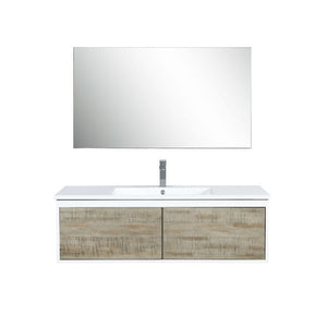 Lexora Scopi Modern 48" Rustic Acacia Bathroom Vanity Set w/ Acrylic Composite Top, and Monte Chrome Faucet | LSC48SRAOSM43FCH