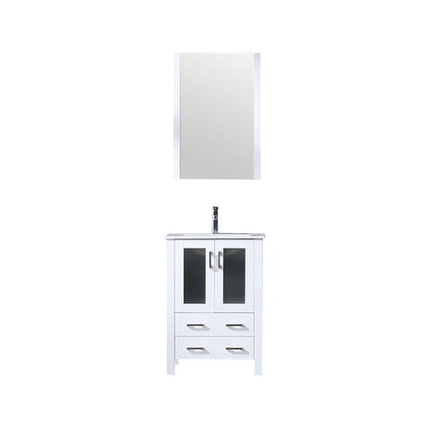 Volez 24" White Single Vanity Set, Integrated Top | LV341824SAESM22F