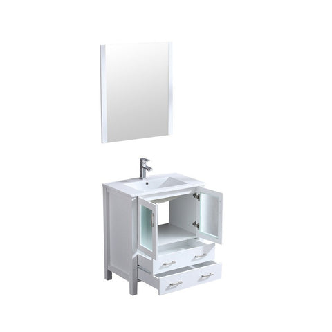 Image of Volez 30" White Single Vanity Set, Integrated Top | LV341830SAESM28F