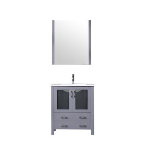 Volez 30" Dark Grey Single Vanity Set, Integrated Top | LV341830SBESM28F