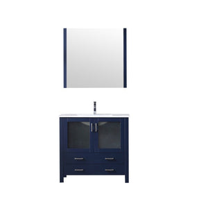 Volez 36" Navy Blue Single Vanity Set, Integrated Top | LV341836SEESM34F