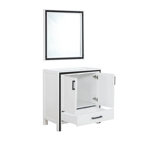 Ziva 30" White Single Vanity, no Top and 28" Mirror | LZV352230SA00M28