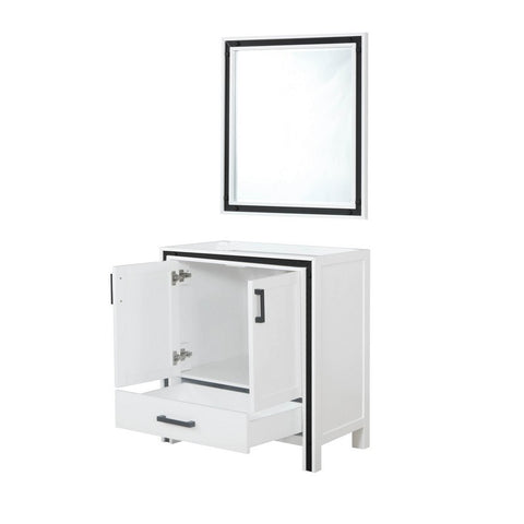Image of Ziva 30" White Single Vanity, no Top and 28" Mirror | LZV352230SA00M28