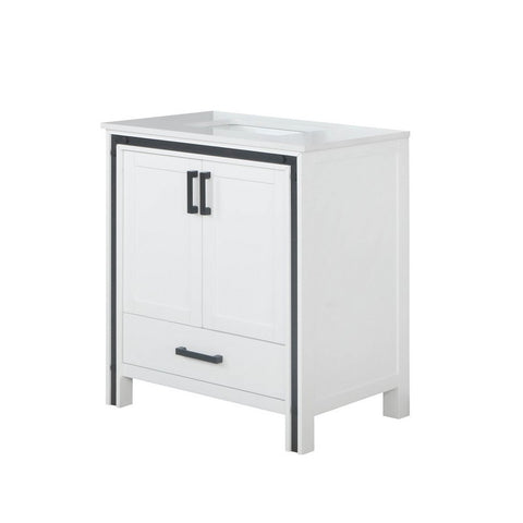 Ziva 30" White Single Vanity, Cultured Marble Top, White Square Sink and no Mirror | LZV352230SAJS000