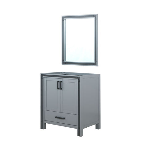 Ziva 30" Dark Grey Single Vanity, no Top and 28" Mirror | LZV352230SB00M28