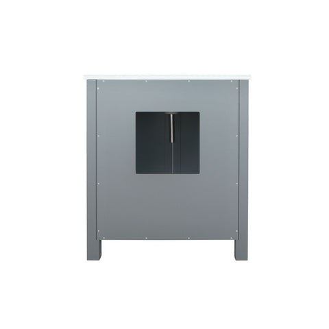 Image of Ziva 30" Dark Grey Single Vanity, Cultured Marble Top, White Square Sink and 28" Mirror | LZV352230SBJSM28
